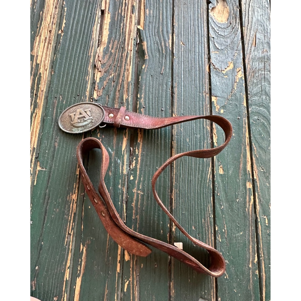 Auburn Tigers Enmon Vintage Western Belt Buckle‎ Brown Distressed Leather NCAA